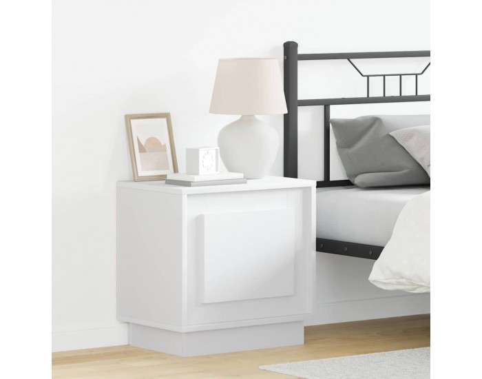 Sonata H Нощен шкаф с Бяло 44 x 34.5 x 45 см Инженерно дърво