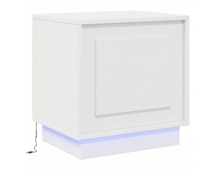 Sonata H Нощен шкаф с Бяло 44 x 34.5 x 45 см Инженерно дърво