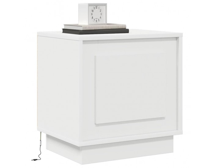 Sonata H Нощен шкаф с Бяло 44 x 34.5 x 45 см Инженерно дърво
