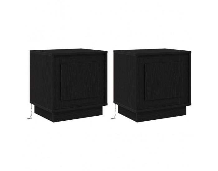 Sonata H Нощен шкаф с 2 pcs Черно 44 x 34.5 x 45 см Инженерно дърво