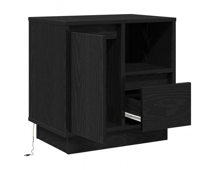 Sonata H Нощен шкаф с чекмедже Черно 50 x 34.5 x 50 см. Инженерно дърво