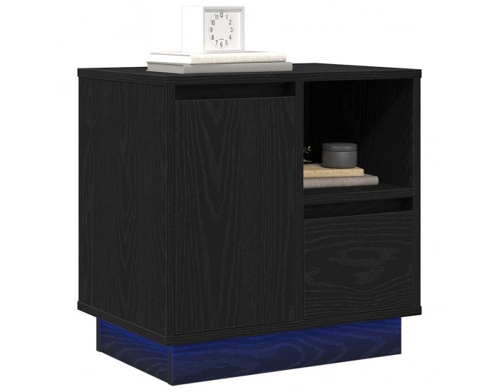 Sonata H Нощен шкаф с 2 pcs Черно 50 x 34.5 x 50 см. Инженерно дърво