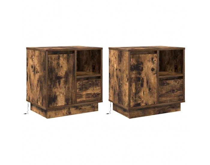 Sonata H Нощен шкаф 2 pcs Опушен дъб 50 x 34.5 x 50 см. Инженерно дърво