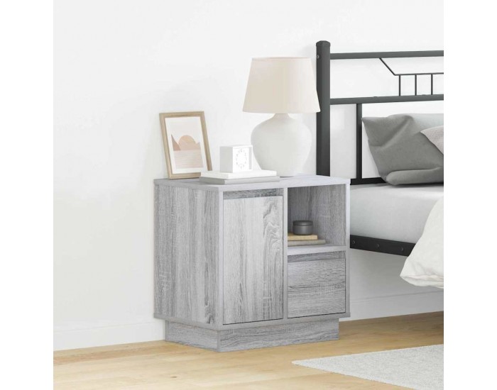 Sonata H Нощен шкаф с чекмедже с Сив 50 x 34.5 x 50 см. Инженерно дърво