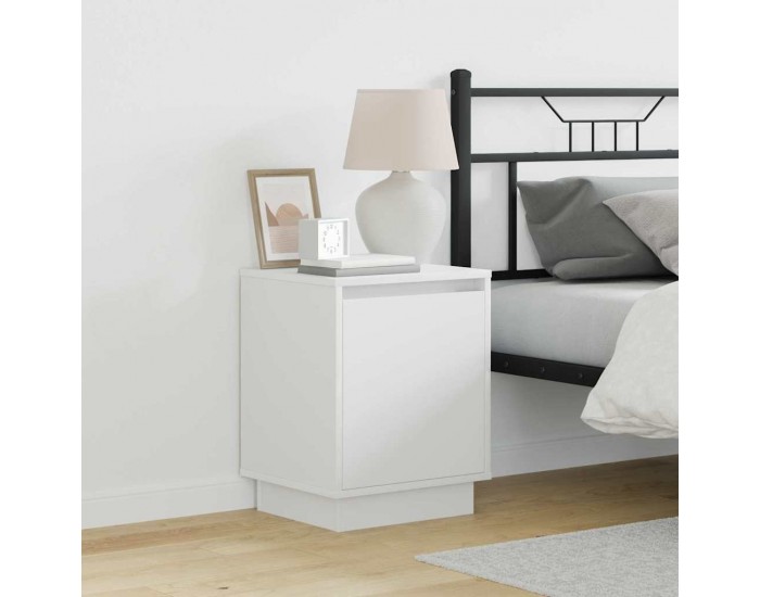Sonata H Нощен шкаф с Бяло 39 x 34.5 x 50 см Инженерно дърво
