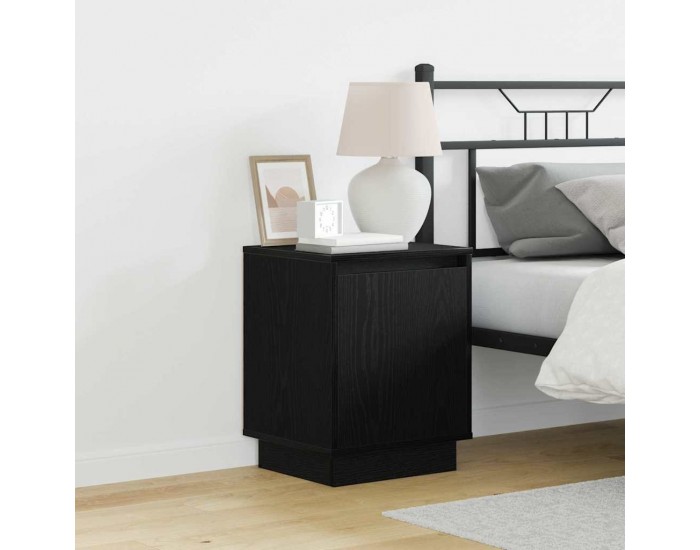 Sonata H Нощен шкаф с Черно 39 x 34.5 x 50 см Инженерно дърво