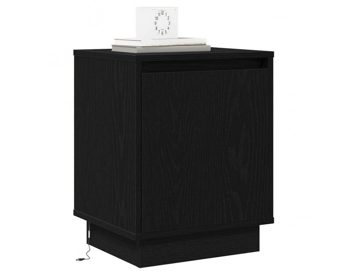 Sonata H Нощен шкаф с Черно 39 x 34.5 x 50 см Инженерно дърво