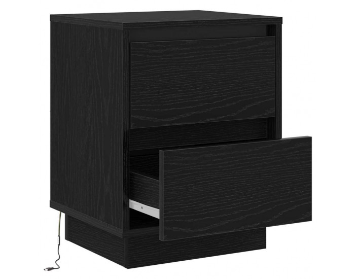 Sonata H Нощен шкаф с чекмедже с Черно 39 x 34.5 x 50 см Инженерно дърво