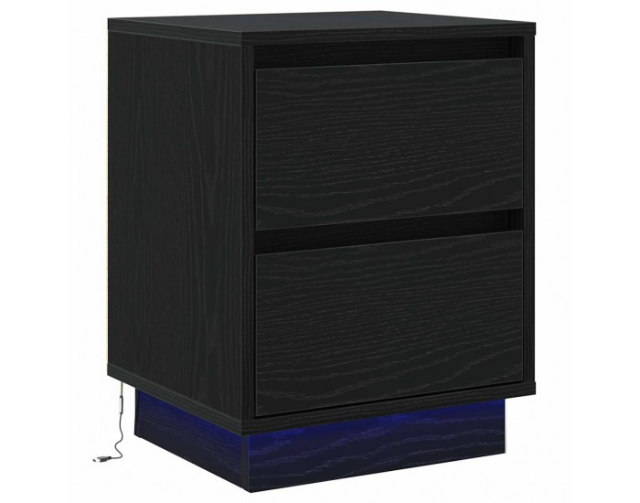 Sonata H Нощен шкаф с чекмедже с Черно 39 x 34.5 x 50 см Инженерно дърво