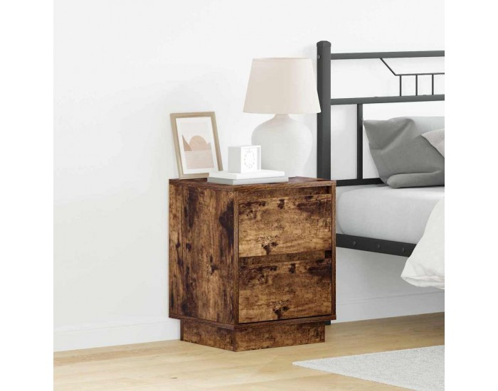 Sonata H Нощен шкаф с 2 pcs Опушен дъб 39 x 34.5 x 50 см Инженерно дърво