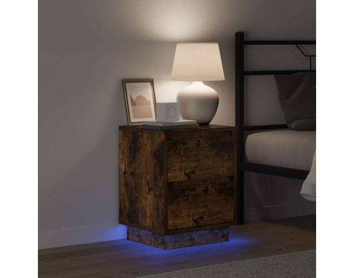 Sonata H Нощен шкаф с 2 pcs Опушен дъб 39 x 34.5 x 50 см Инженерно дърво