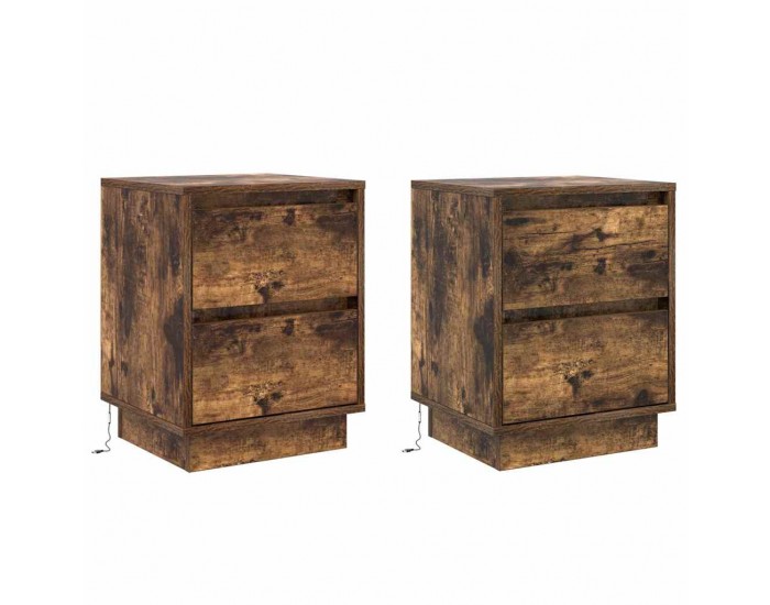 Sonata H Нощен шкаф с 2 pcs Опушен дъб 39 x 34.5 x 50 см Инженерно дърво