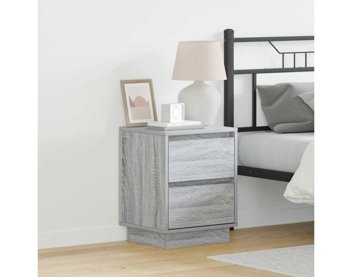 Sonata H Нощен шкаф с 2 pcs Сив 39 x 34.5 x 50 см Инженерно дърво