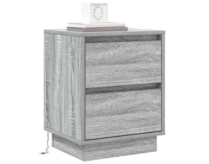 Sonata H Нощен шкаф с 2 pcs Сив 39 x 34.5 x 50 см Инженерно дърво