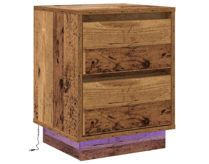 Sonata H Нощен шкаф 2 pcs Старо дърво 39 x 34.5 x 50 см Инженерно дърво