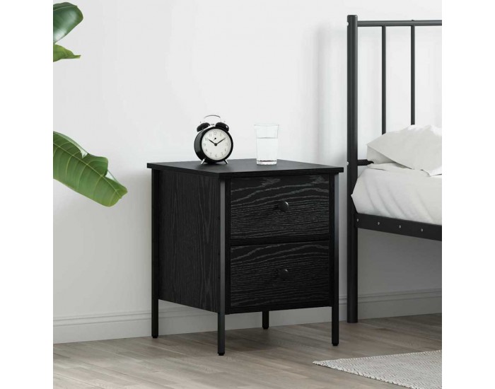 Sonata H Нощно шкафче Черен дъб 40 x 42 x 50 cm Инженерно дърво и метал