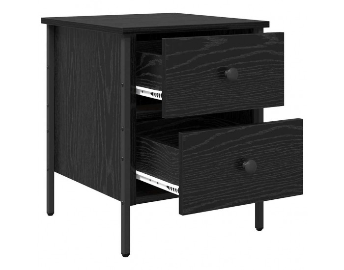 Sonata H Нощно шкафче Черен дъб 40 x 42 x 50 cm Инженерно дърво и метал