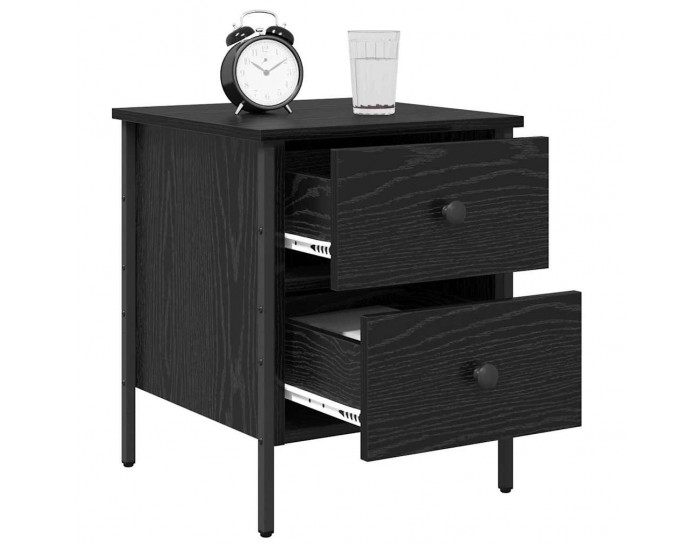 Sonata H Нощно шкафче Черен дъб 40 x 42 x 50 cm Инженерно дърво и метал
