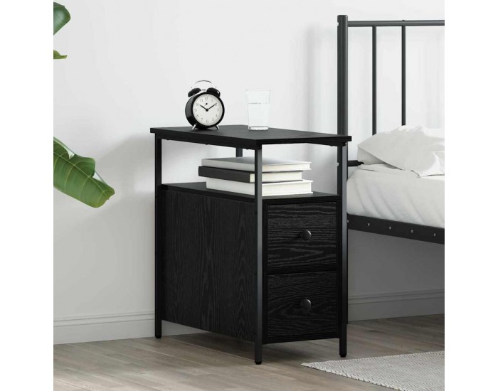 Sonata H Нощен шкаф с чекмедже Черен дъб 30 x 60 x 60 см Инженерно дърво