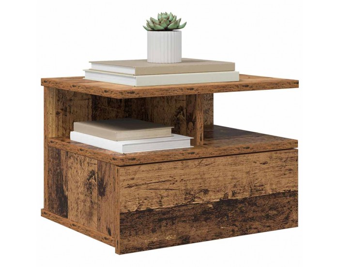 Sonata H Плаваща нощно шкафче с чекмедже Старо дърво 40 x 31 x 27 см