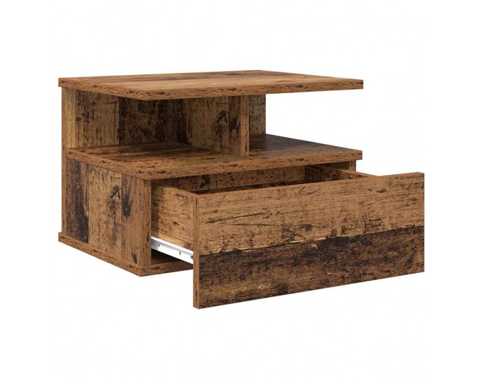 Sonata H Плаваща нощно шкафче с чекмедже Старо дърво 40 x 31 x 27 см