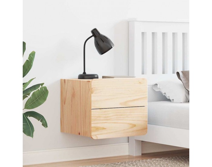 Sonata H Нощно шкафче Кафяво 39 x 34 x 33 см Борово дърво масив
