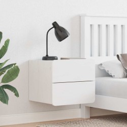 Sonata H Нощно шкафче с чекмедже Бяло 39 x 34 x 33 см Борово дърво масив - Нощни шкафчета