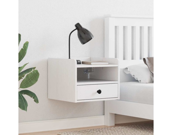 Sonata H Нощно шкафче Бяло 38 x 36 x 29.5 см Борово дърво масив