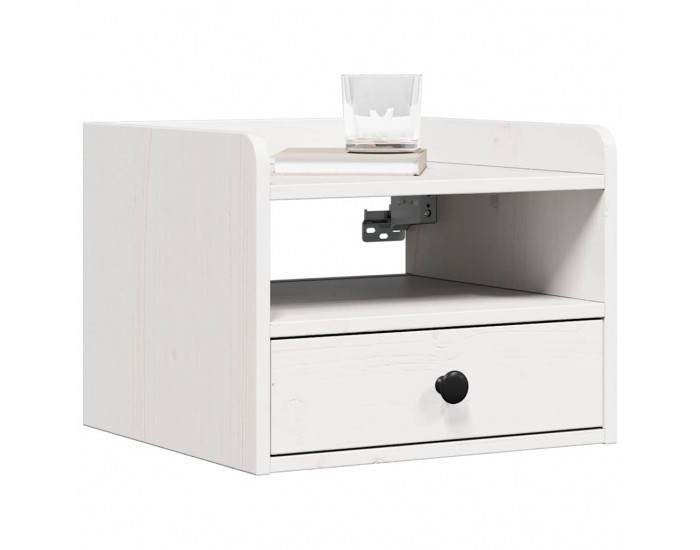 Sonata H Нощно шкафче Бяло 38 x 36 x 29.5 см Борово дърво масив