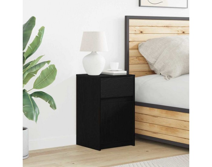 Sonata H LED нощно шкафче Черен дъб 38 x 34 x 61 см Инженерно дърво