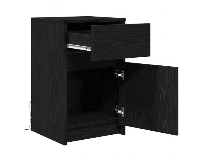 Sonata H LED нощно шкафче с чекмедже 2 pcs Черен дъб 38 x 34 x 61 см