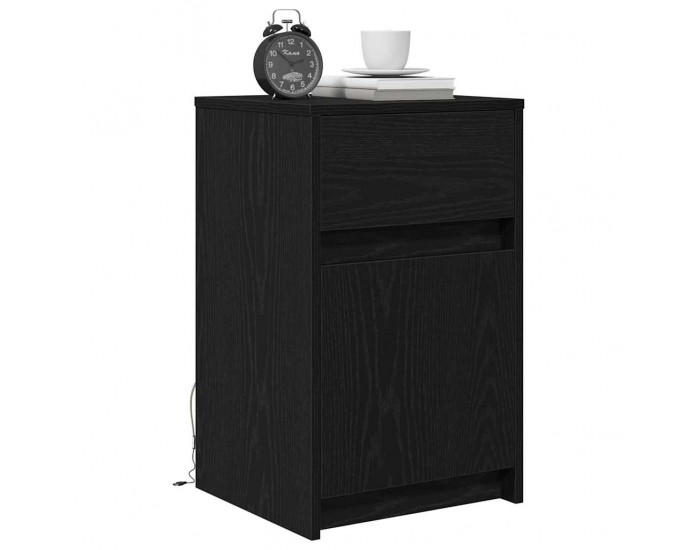 Sonata H LED нощно шкафче с чекмедже 2 pcs Черен дъб 38 x 34 x 61 см