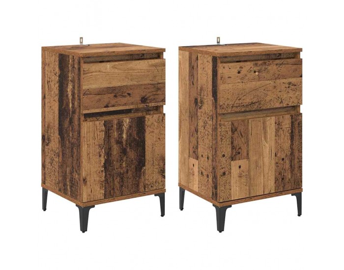 Sonata H Нощен шкаф 2 pcs Старо дърво 40 x 35 x 70 см Инженерно дърво