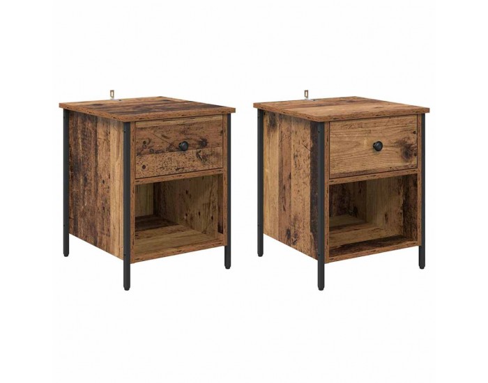 Sonata H Нощен шкаф 2 pcs Старо дърво 40 x 42 x 50 cm Инженерно дърво
