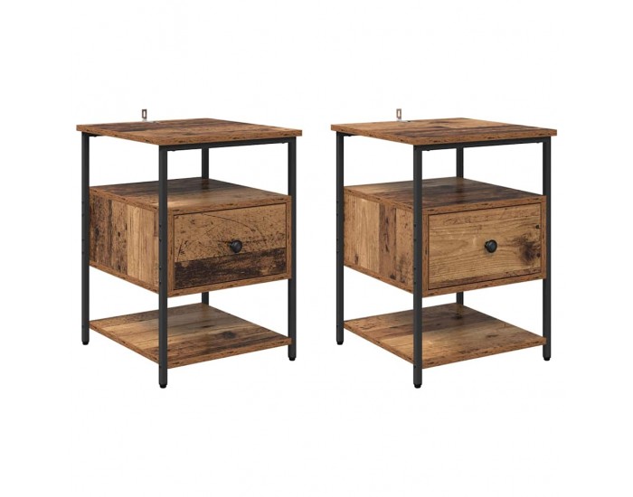 Sonata H Нощен шкаф 2 pcs Старо дърво 40 x 42 x 56 см Инженерно дърво
