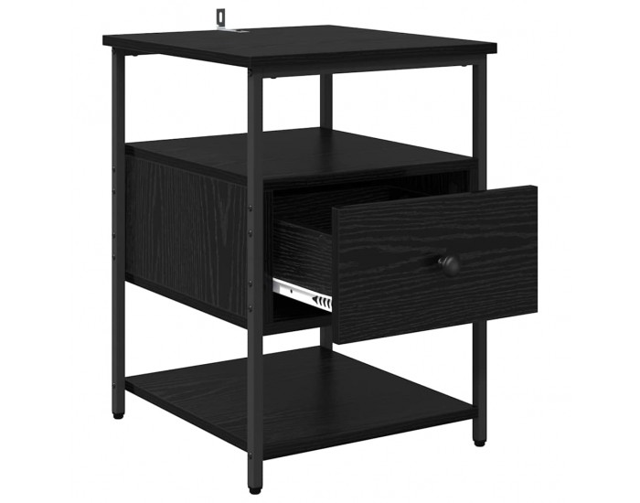 Sonata H Нощен шкаф с чекмедже Черен дъб 40 x 42 x 56 см Инженерно дърво