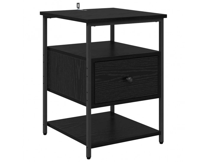 Sonata H Нощен шкаф с чекмедже Черен дъб 40 x 42 x 56 см Инженерно дърво