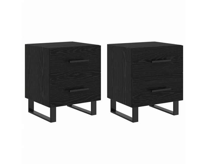 Sonata H Нощни шкафчета с чекмедже 2 pcs Черен дъб 40 x 35 x 47.5 см