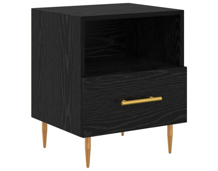 Sonata H Нощно шкафче с чекмедже Черно 40 x 35 x 47.5 см Инженерно дърво