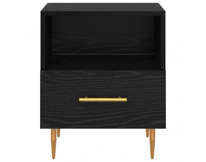 Sonata H Нощно шкафче с чекмедже Черно 40 x 35 x 47.5 см Инженерно дърво