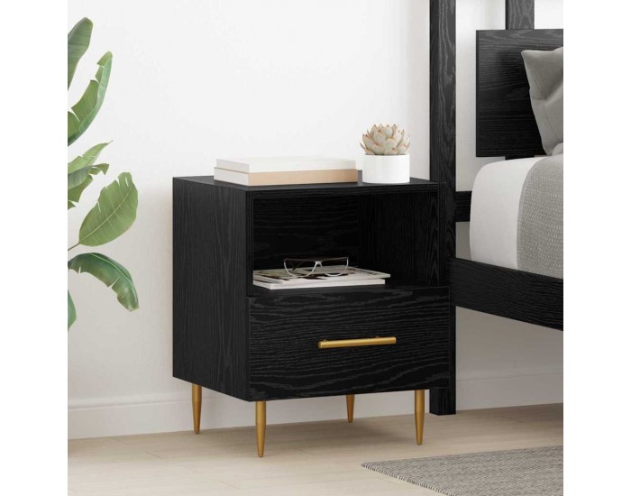 Sonata H Нощно шкафче 2 pcs Черно 40 x 35 x 47.5 см Инженерно дърво