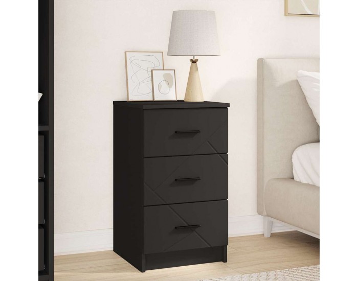 Sonata H Нощен шкаф с чекмедже Черно 38 x 38 x 66 см Инженерно дърво