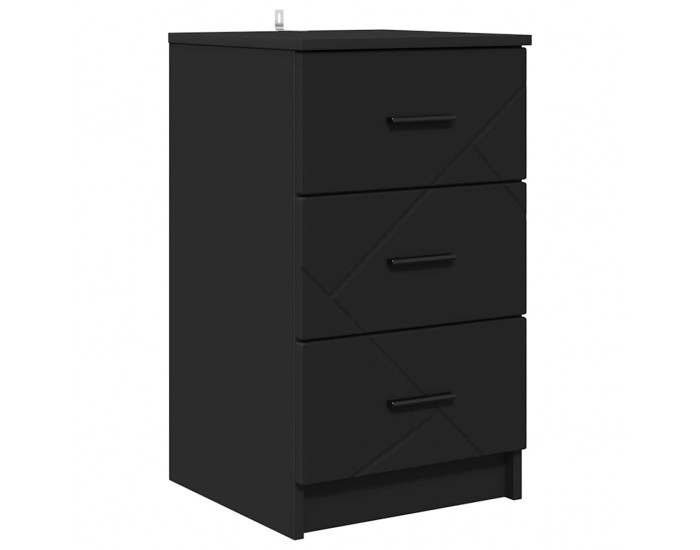 Sonata H Нощен шкаф с чекмедже Черно 38 x 38 x 66 см Инженерно дърво