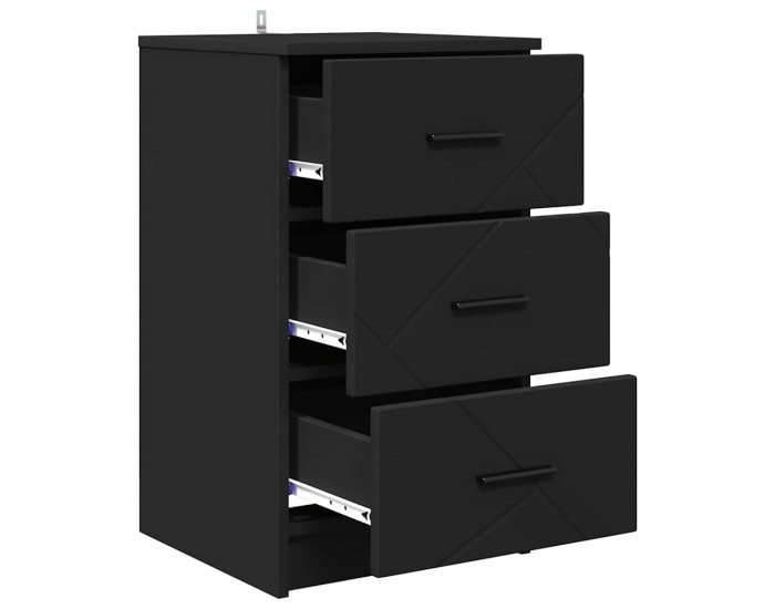 Sonata H Нощен шкаф с чекмедже Черно 38 x 38 x 66 см Инженерно дърво
