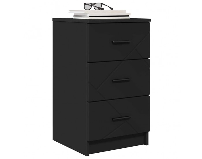 Sonata H Нощен шкаф с чекмедже Черно 38 x 38 x 66 см Инженерно дърво