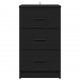 Sonata H Нощен шкаф с чекмедже Черно 38 x 38 x 66 см Инженерно дърво