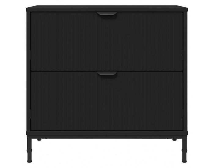 Sonata H Нощно шкафче с чекмедже Черно 63.5 x 36 x 61 см Инженерно дърво