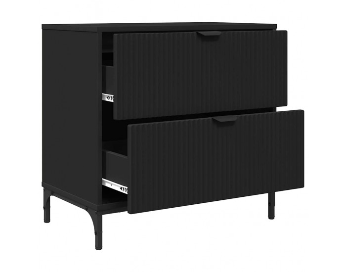 Sonata H Нощно шкафче с чекмедже Черно 63.5 x 36 x 61 см Инженерно дърво