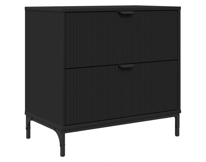 Sonata H Нощно шкафче с чекмедже Черно 63.5 x 36 x 61 см Инженерно дърво