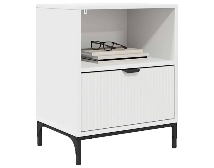 Sonata H Нощно шкафче с чекмедже Бяло 49 x 36 x 61 см Инженерно дърво